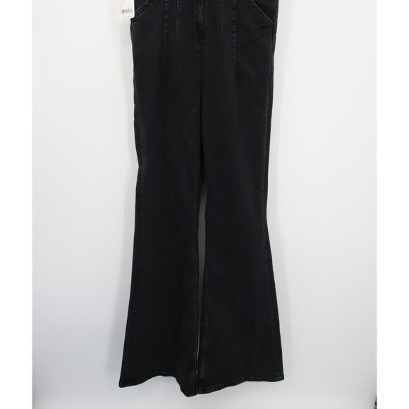 Free People We The Free Jayde Flare Jumpsuit Black Mamba NWT Denim Size M - Picture 11 of 13